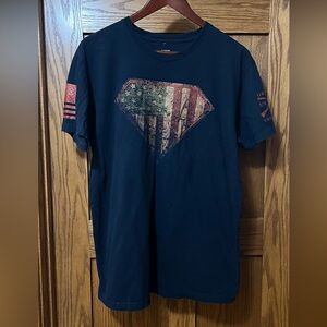 Grunt Style Black T-Shirt with Patriotic Design
